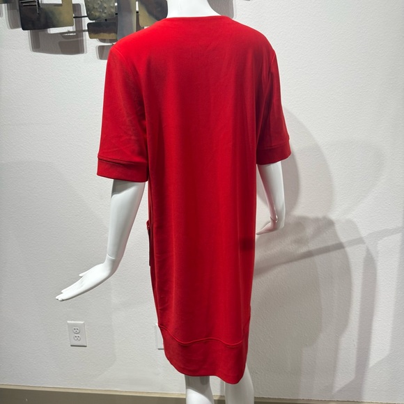 Joseph Ribkoff Merlot Dress Size 10 w/ Pockets, Eyelet Buttons and Chain Accent - Picture 3 of 13